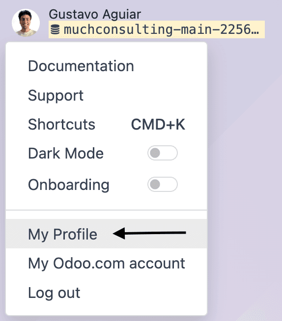 muchdoo — My Profile menu